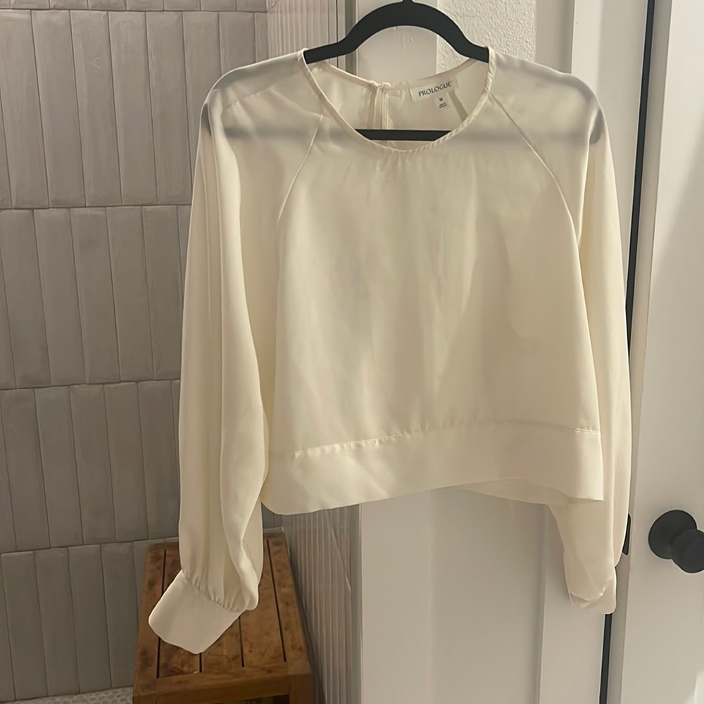 Cream Cropped Blouse